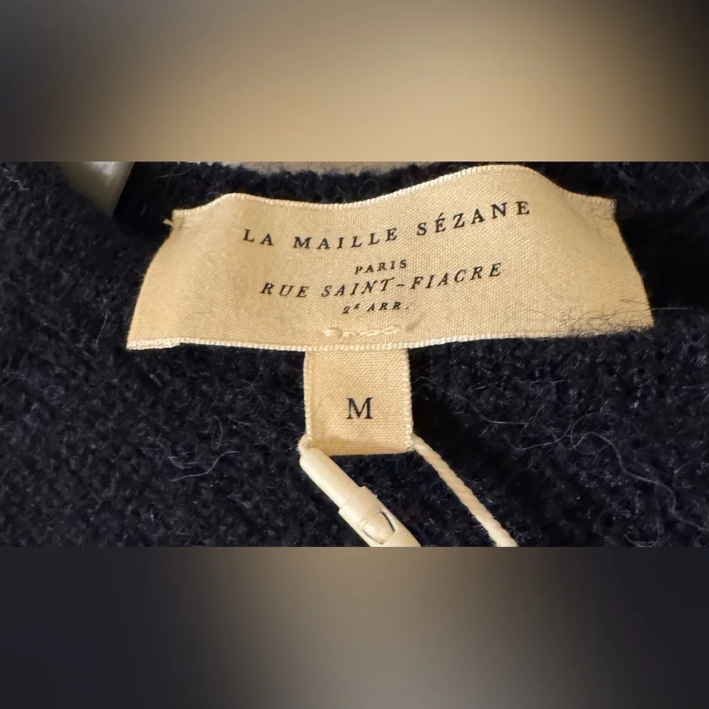 Sézane GASPARD Cardigan in Navy size Medium New with Tags - Picture 3 of 5